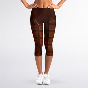 Chocolate Print Women's Capri Leggings