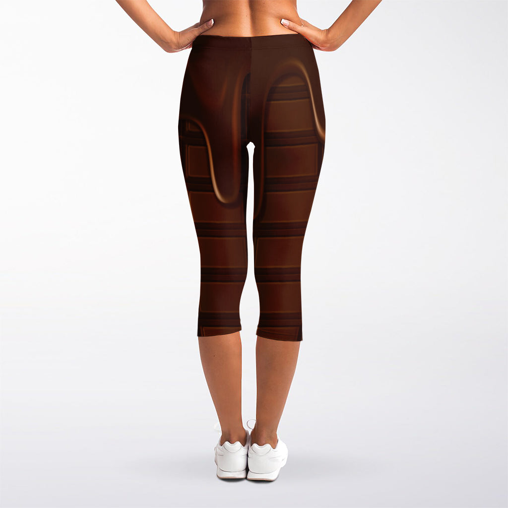 Chocolate Print Women's Capri Leggings