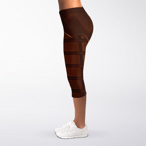 Chocolate Print Women's Capri Leggings