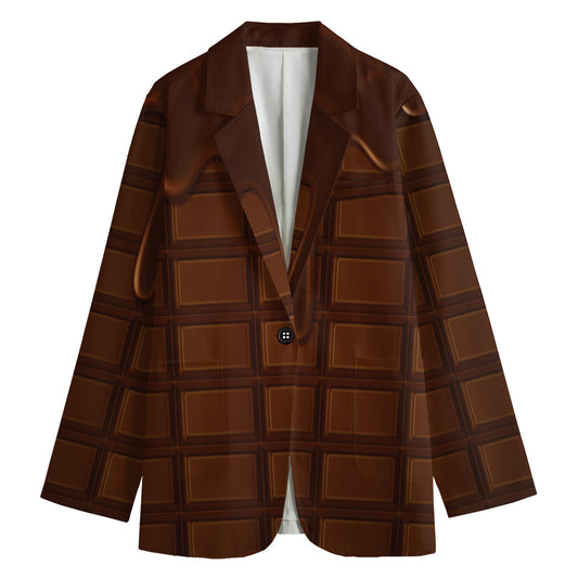 Chocolate Print Women's Cotton Blazer