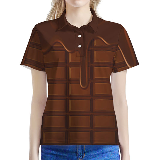Chocolate Print Women's Polo Shirt