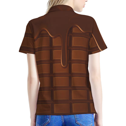 Chocolate Print Women's Polo Shirt
