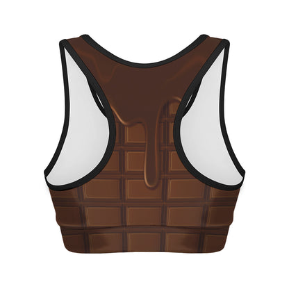 Chocolate Print Women's Sports Bra
