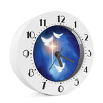 Christian Cross And White Doves Print Alarm Clock