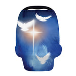 Christian Cross And White Doves Print Baby Seat Cover