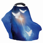Christian Cross And White Doves Print Baby Seat Cover