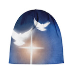 Christian Cross And White Doves Print Beanie