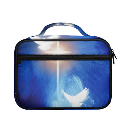 Christian Cross And White Doves Print Briefcase Bible Bag