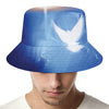 Christian Cross And White Doves Print Bucket Hat