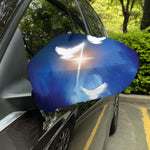 Christian Cross And White Doves Print Car Side Mirror Covers