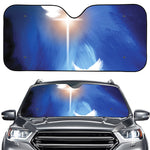 Christian Cross And White Doves Print Car Windshield Sun Shade