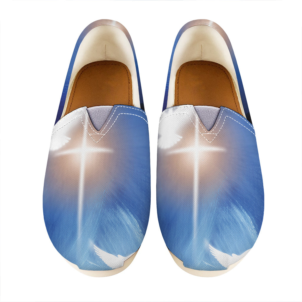 Christian Cross And White Doves Print Casual Shoes