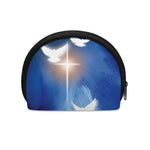Christian Cross And White Doves Print Coin Purse