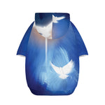 Christian Cross And White Doves Print Dog Zip Up Hoodie