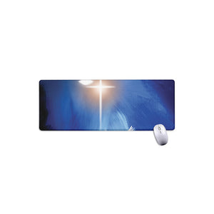 Christian Cross And White Doves Print Extended Mouse Pad