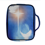 Christian Cross And White Doves Print Front Pocket Bible Bag