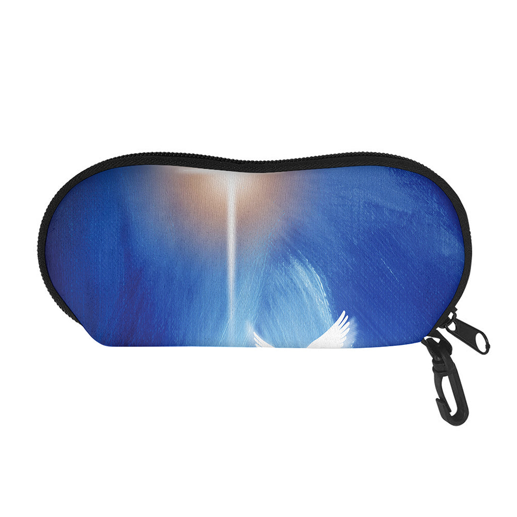 Christian Cross And White Doves Print Glasses Case