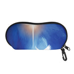 Christian Cross And White Doves Print Glasses Case