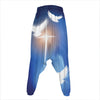 Christian Cross And White Doves Print Hammer Pants