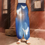 Christian Cross And White Doves Print Harem Pants