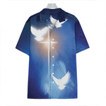 Christian Cross And White Doves Print Hawaiian Shirt