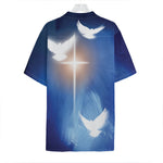 Christian Cross And White Doves Print Hawaiian Shirt