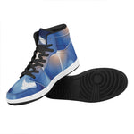 Christian Cross And White Doves Print High Top Leather Sneakers