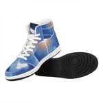 Christian Cross And White Doves Print High Top Leather Sneakers