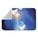 Christian Cross And White Doves Print Indoor Door Mat