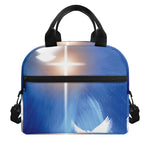 Christian Cross And White Doves Print Insulated Lunch Bag