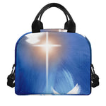 Christian Cross And White Doves Print Insulated Lunch Bag