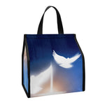 Christian Cross And White Doves Print Insulated Lunch Tote