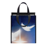 Christian Cross And White Doves Print Insulated Lunch Tote
