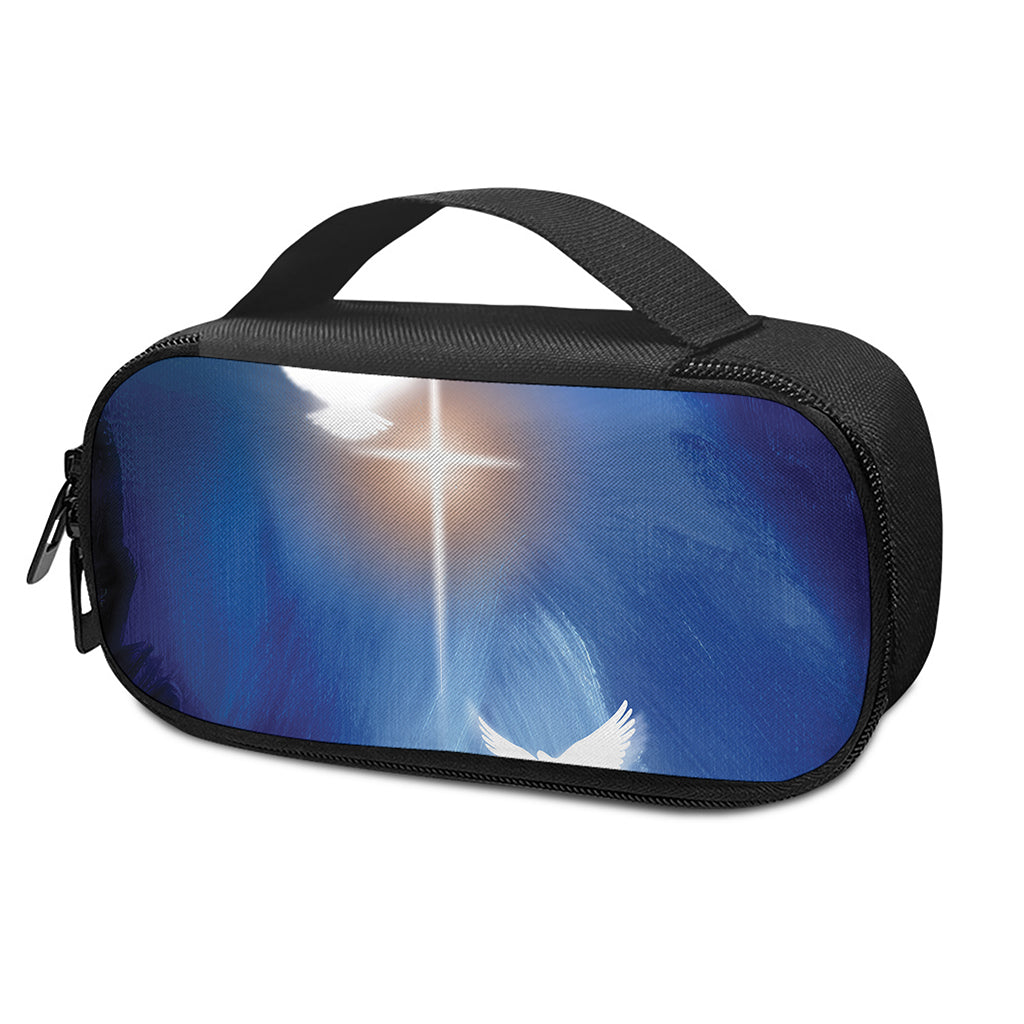 Christian Cross And White Doves Print Insulin Cooler Travel Case