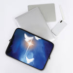 Christian Cross And White Doves Print Laptop Sleeve