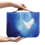 Christian Cross And White Doves Print Leather Bible Cover