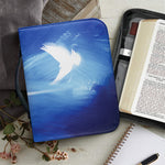 Christian Cross And White Doves Print Leather Bible Cover