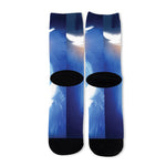 Christian Cross And White Doves Print Long Socks