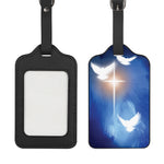 Christian Cross And White Doves Print Luggage Tag