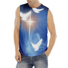 Christian Cross And White Doves Print Men's Fitness Tank Top