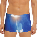 Christian Cross And White Doves Print Men's Short Boxer Briefs