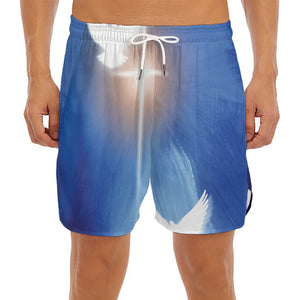 Christian Cross And White Doves Print Men's Split Running Shorts