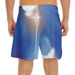 Christian Cross And White Doves Print Men's Split Running Shorts