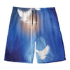 Christian Cross And White Doves Print Men's Swim Trunks