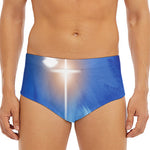 Christian Cross And White Doves Print Men's Triangle Swim Briefs