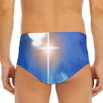 Christian Cross And White Doves Print Men's Triangle Swim Briefs