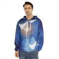 Christian Cross And White Doves Print Men's Velvet Pullover Hoodie