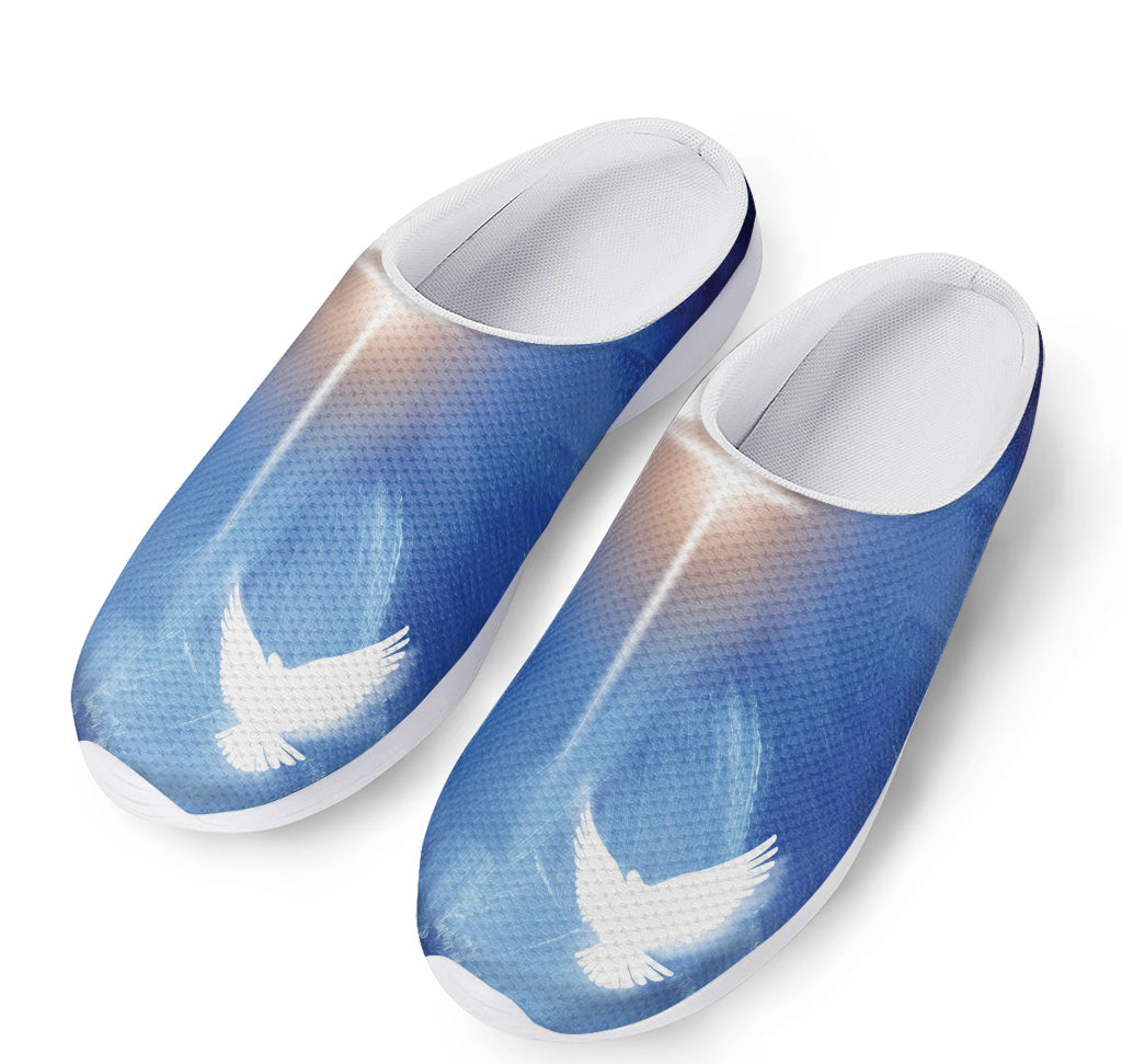 Christian Cross And White Doves Print Mesh Casual Shoes