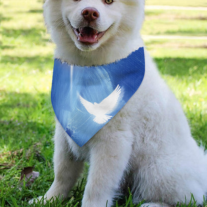 Christian Cross And White Doves Print Over The Collar Dog Bandana