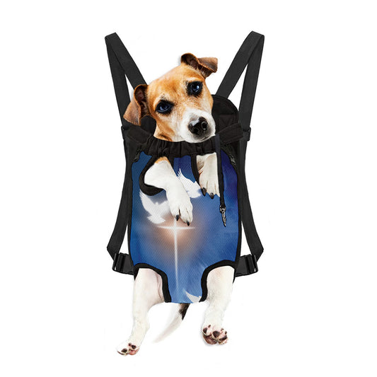 Christian Cross And White Doves Print Pet Carrier Backpack